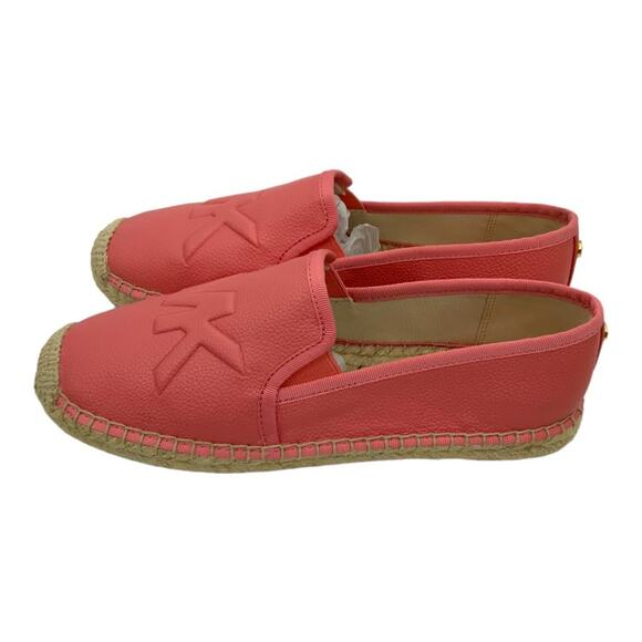Michael Kors Hastings Espadrille Tumbled Faux Leather Tea Rose Pink Size 7 NWT - Picture 5 of 7
